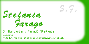stefania farago business card